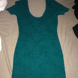 Emerald green mini dress